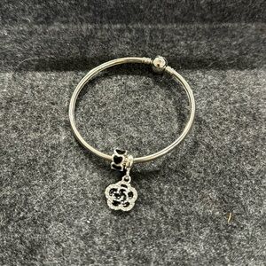 Silver Bangle With Charms